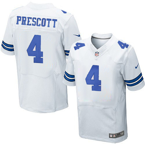 NFL Dallas Cowboys #4 Prescott White Elite Jersey