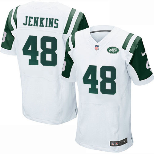 NFL New York Jets #48 Jenkins White Elite Jersey