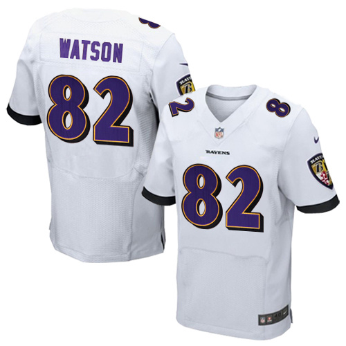 NFL Baltimore Ravens #82 Watson White Elite Jersey