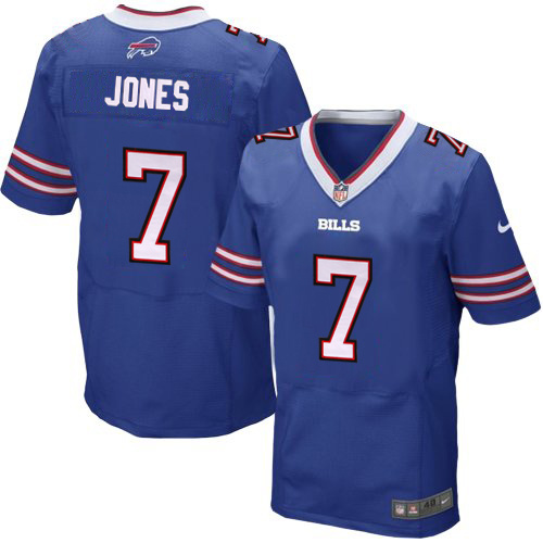 NFL Buffalo Bills #7 Jones Blue Elite Jersey