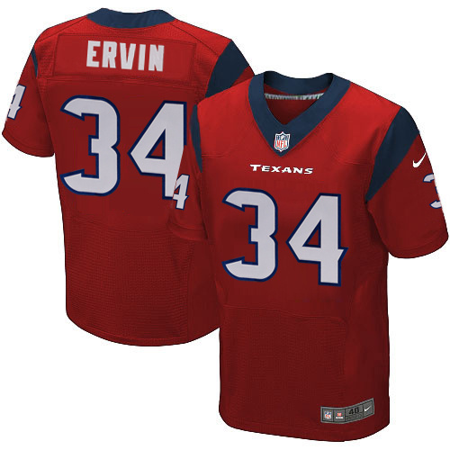 NFL Houston Texans #34 Ervin Red Elite Jersey