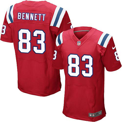 NFL New England Patriots #83 Bennett Red Elite Jersey