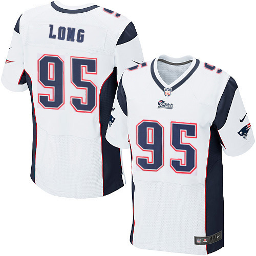 NFL New England Patriots #95 Long White Elite Jersey