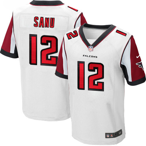 NFL Atlanta Falcons #12 Sanu White Elite Jersey