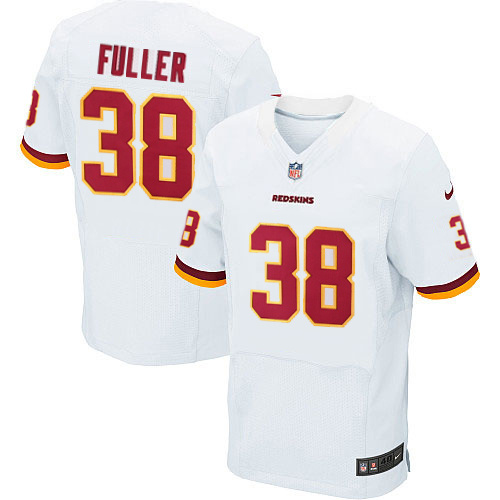 NFL Washington Redskins #38 Fuller White Elite Jersey