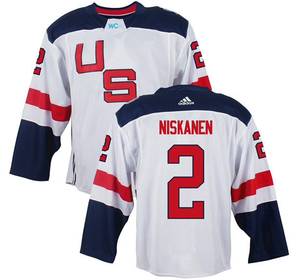 Mens Team USA #2 Matt Niskanen 2016 World Cup of Hockey Olympics Game White Jerseys 