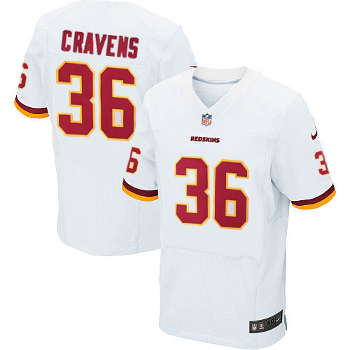 NFL Washington Redskins #36 Cravens White Elite Jersey