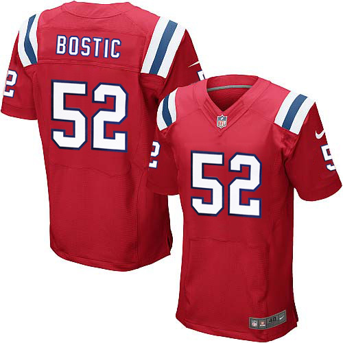 NFL New England Patriots #52 Bostic Red Elite Jersey