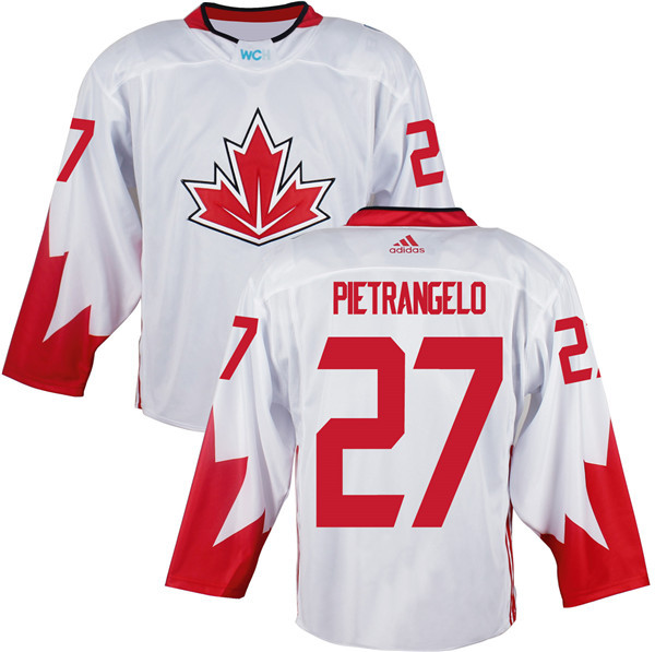 Mens Team Canada #27 Alex Pietrangelo 2016 World Cup of Hockey Olympics Game White Jersey