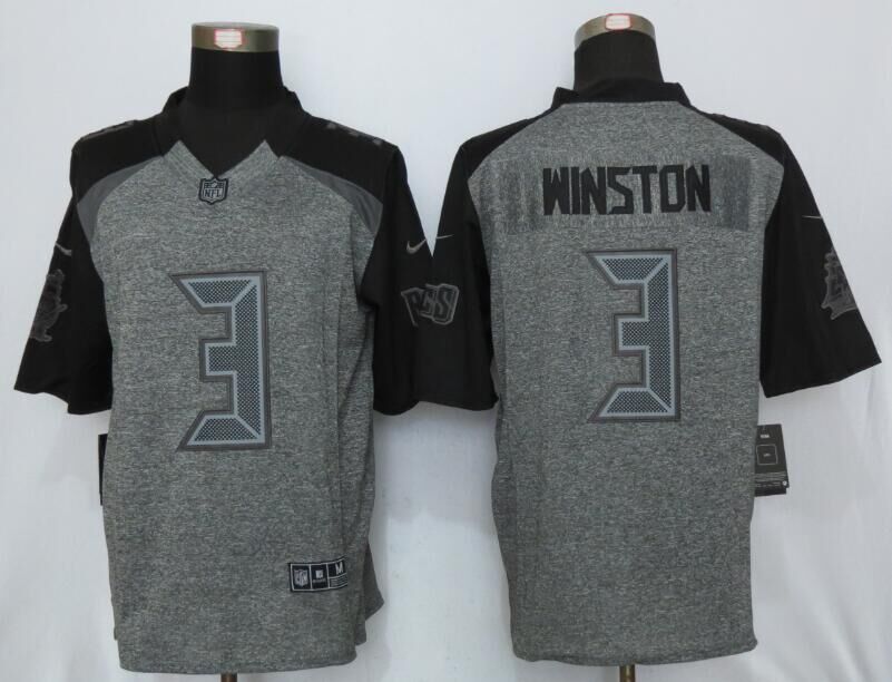 New Nike Tampa Bay Buccaneers 3 Winston Gray Mens Stitched Gridiron Gray Limited Jersey