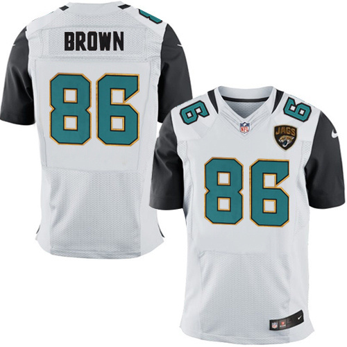 NFL Jacksonville Jaguars #86 Brown White Elite Jersey