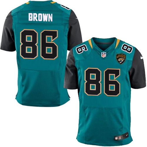 NFL Jacksonville Jaguars #86 Brown Green Elite Jersey