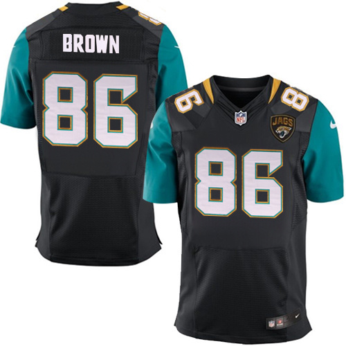 NFL Jacksonville Jaguars #86 Brown Black Elite Jersey
