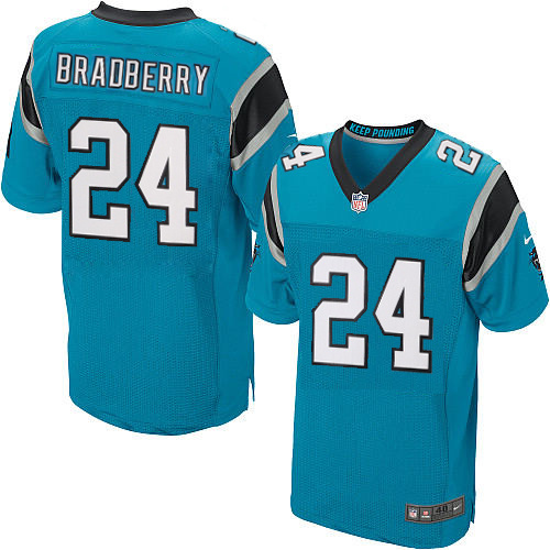 NFL Carolina Panthers #24 Bradberry Blue Elite Jersey