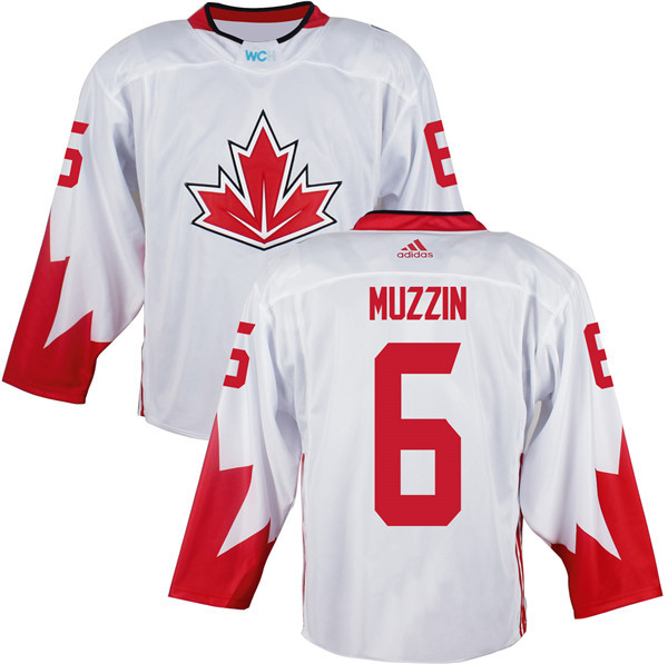 Mens Team Canada #6 Jake Muzzin 2016 World Cup of Hockey Olympics Game White Jersey