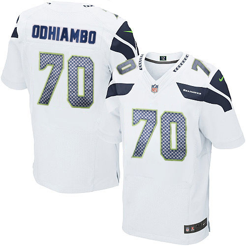 NFL Seattle Seahawks #70 Odhiambo White Elite Jersey