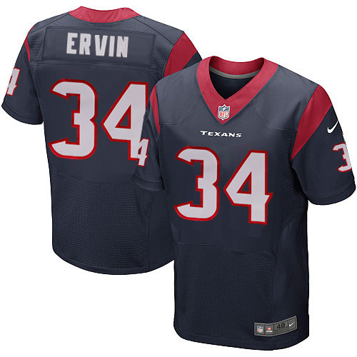 NFL Houston Texans #34 Ervin Blue Elite Jersey