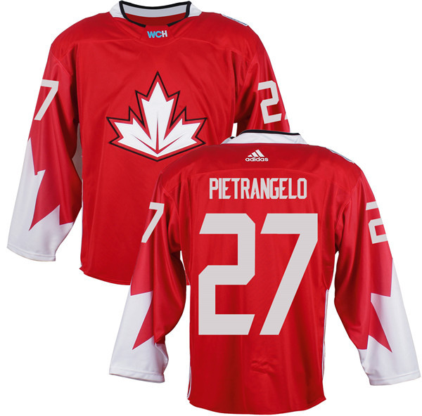 Mens Team Canada #27 Alex Pietrangelo 2016 World Cup of Hockey Olympics Game Red Jersey