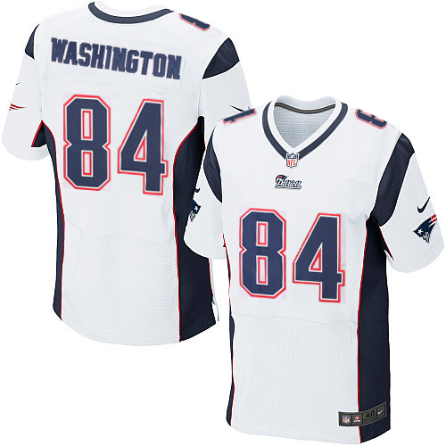 NFL New England Patriots #84 Washington White Elite Jersey