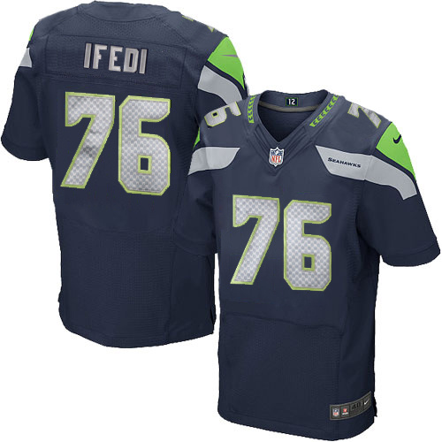 NFL Seattle Seahawks #76 Ifedi Blue Elite Jersey