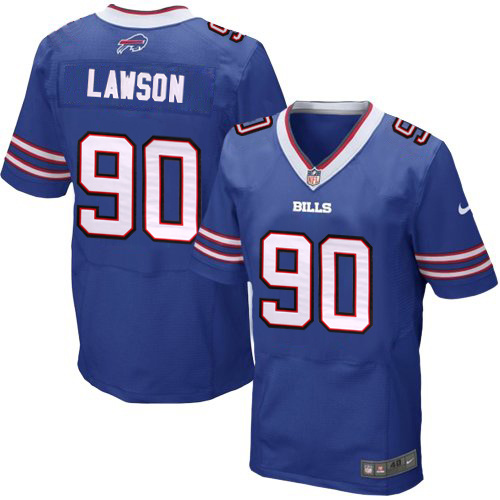 NFL Buffalo Bills #90 Lawson Blue Elite Jersey