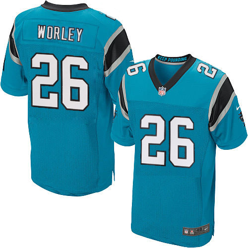 NFL Carolina Panthers #26 Worley Blue Elite Jersey