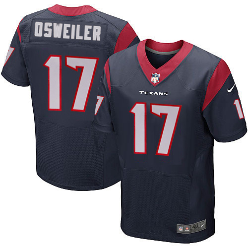 NFL Houston Texans #17 Osweiler Blue Elite Jersey