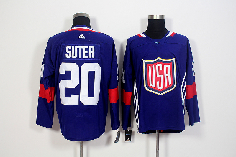Mens Team USA #20 Suter 2016 World Cup of Olympics Game Blue Jerseys