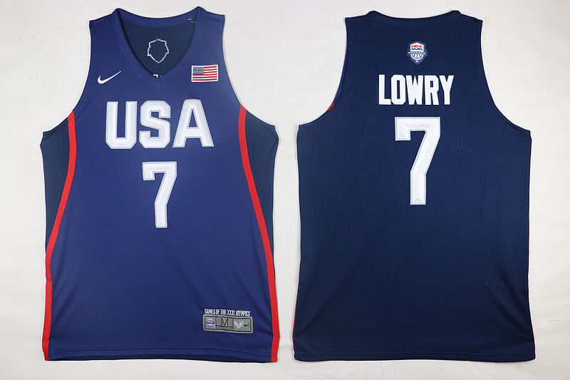 NBA USA #7 Lowry Blue Jersey