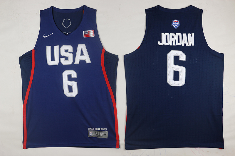 NBA USA #6 Jordan Blue Jersey
