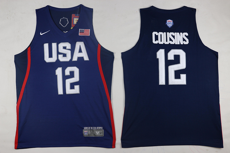 NBA USA #12 Cousins Blue Jersey