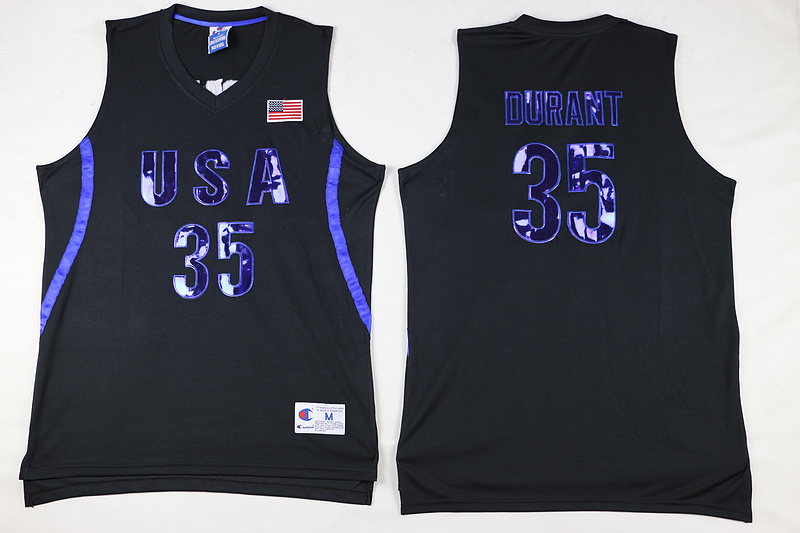 NBA USA #35 Durant Black Jersey