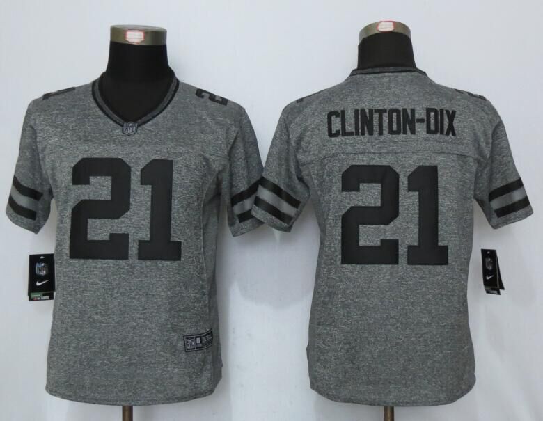 Women New Nike Green Bay Packers 21 Clinton-Dix  Gridiron Gray Limited Jersey