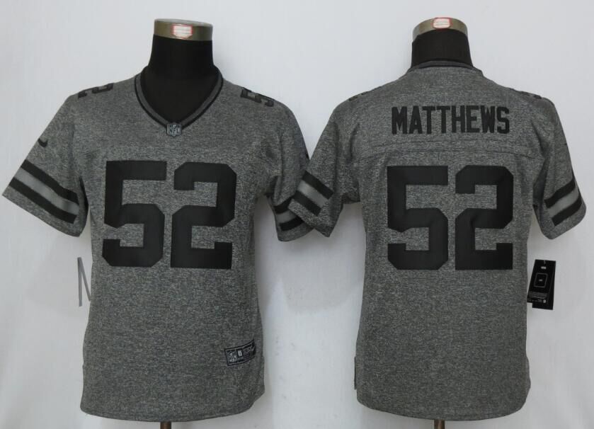 Women New Nike Green Bay Packers 52 Matthews Gridiron Gray Limited Jersey