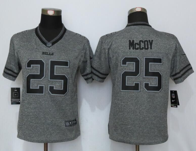 Women New Nike Buffalo Bills 25 McCoy Gray Mens Stitched Gridiron Gray Limited Jersey