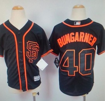 MLB San Francisco Giants #40 Bumgarner Black Kids Jersey