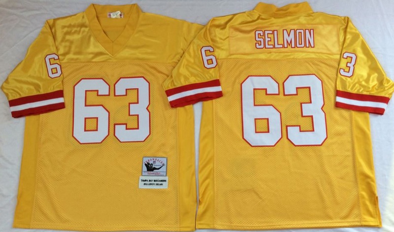 NFL Tampa Bay Buccaneers #63 Selmon Yellow Throwback Jersey