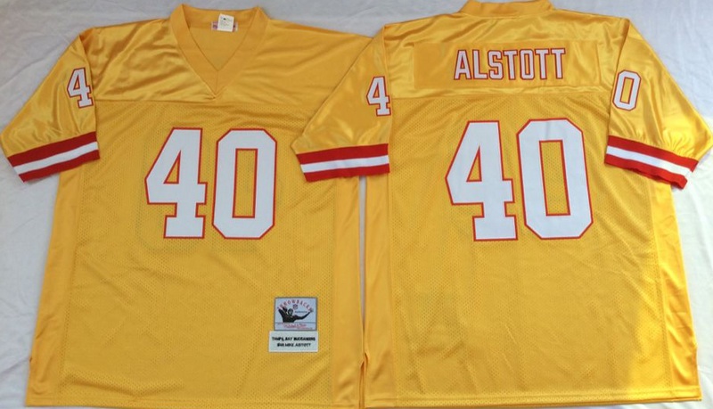 NFL Tampa Bay Buccaneers #40 Alstott Yellow Throwback Jersey