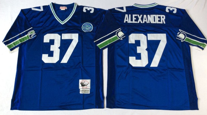 NFL Seattle Seahawks #37 Alexander Blue Throwback Jersey
