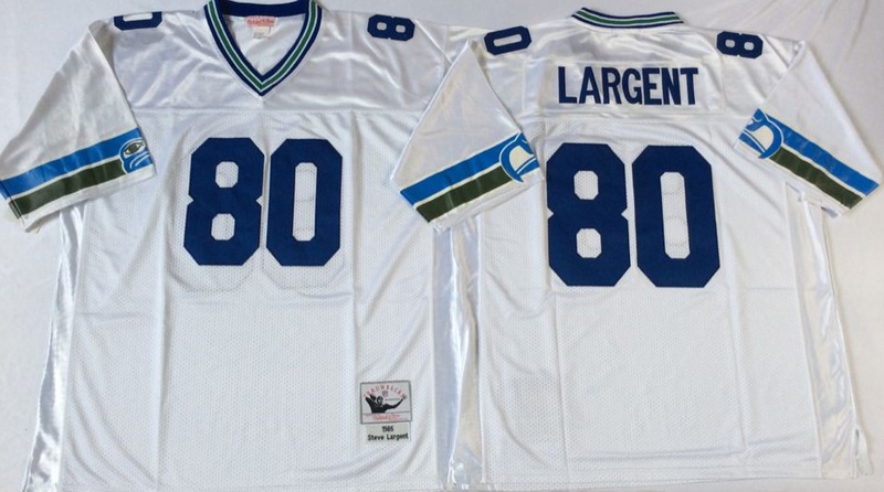 NFL Seattle Seahawks #80 Largent White Throwback Jersey
