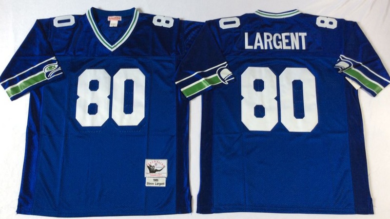 NFL Seattle Seahawks #80 Largent Blue Throwback Jersey