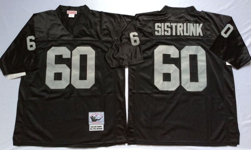 NFL Oakland Raiders #60 Sistrunk Black Throwback Jersey