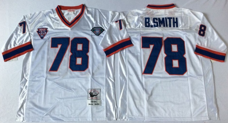 NFL Buffalo Bills #78 B.Smith White Throwback Jersey