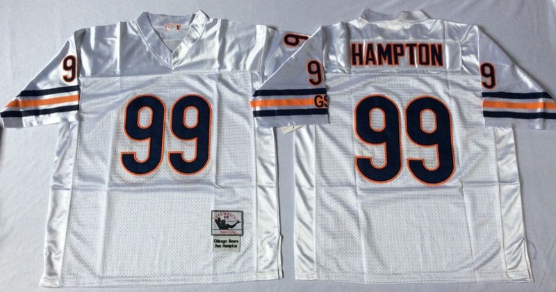 NFL Chicago Bears #99 Hampton White Throwback Jersey