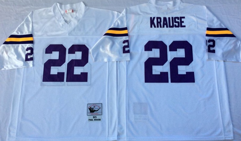 NFL Minnesota Vikings #22 Krause White Throwback Jersey