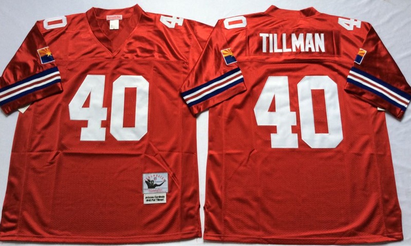 NFL Arizona Cardinals #40 Tillman Red Throwback Jersey