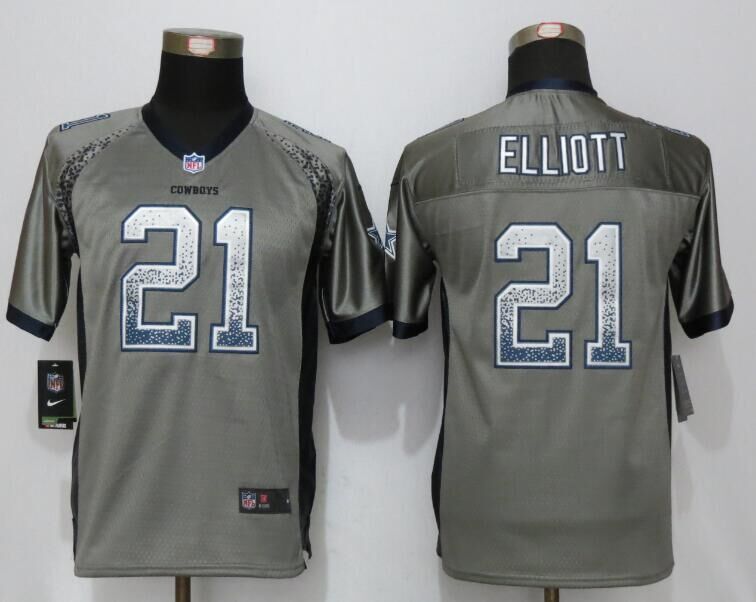 Youth NEW Nike Dallas cowboys 21 Elliott Drift Fashion Grey Elite Jersey