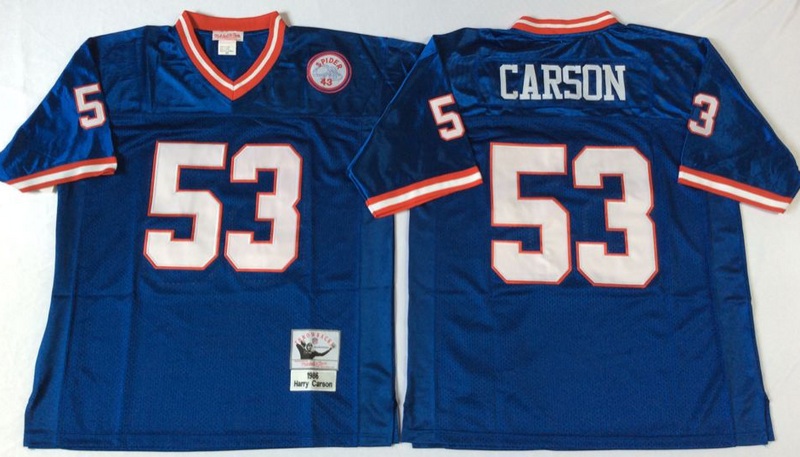 NFL Naw York Giants #53 Carson Blue Throwback Jersey
