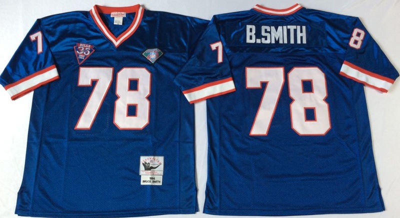 NFL Buffalo Bills #78 B.Smith Blue Throwback Jersey