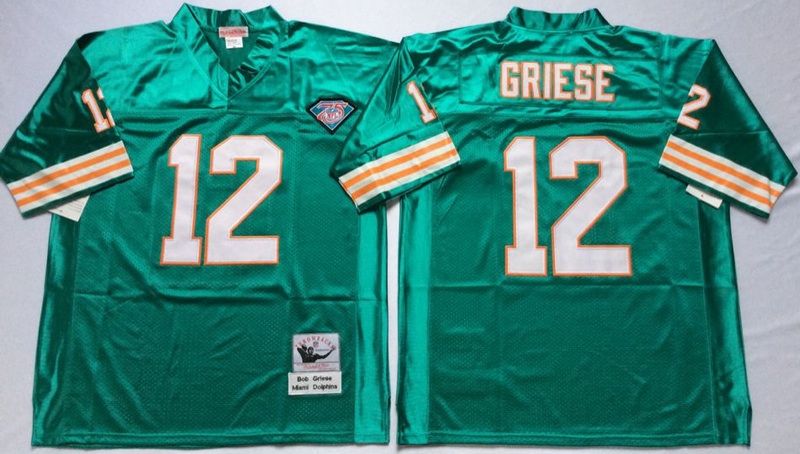 NFL Miami Dolphins #12 Griese Green Throwback Jersey